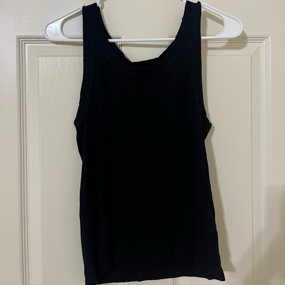 American Eagle Outfitters Black Scoop Neck Sleeveless Tank Top